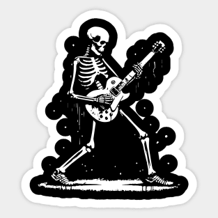 skeleton plays rock n roll Sticker